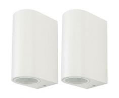 Lot de 2 appliques murales UP DOWN projecteurs façades luminaires terrasses ALU lampes d'extérieur