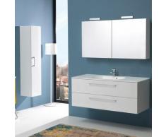 MEUBLE POUR SALLE DE BAINS 120 cm AVEC LAVABO 'BOSTON' EN BLANC BRILLANT