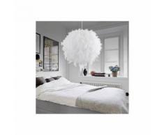 Lustre Suspension en Plumes 30 cm E27 40W Blanc pour chambre de enfant salons
