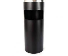 Poubelle en acier inoxydable 30L avec Cendrier 12,3L Cendrier sur pied Poubelle Extérieure (NOIR)
