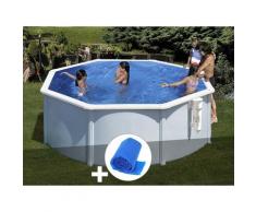Kit piscine acier blanc Bora Bora ronde 3,20 x 1,22 m + Bâche à bulles - GRÉ