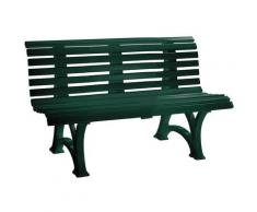 Banc de jardin extérieur en plastique | 13 lames | Longueur 1500 mm | Vert mousse - Coloris assise: