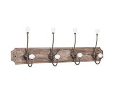 Porte-manteau mural, porte-manteau mural en bois et fer, porte-manteau L65xPR10xH21 cm