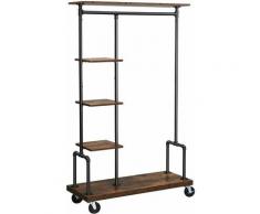 Songmics - VASAGLE Portemanteau Mobile, Vestiaire sur Roulettes, Meuble d’Entrée, Portant à