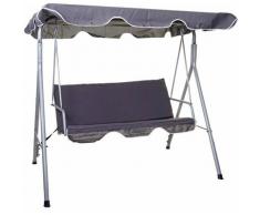 Balancelle HHG-831, balançoire de suspension pour jardin, banc, 3 places, toit réglable 197x185cm ~