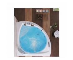 Baignoire d'angle en acrylique lucite balnéo à 12 jets SERIFOS 160X160X42,5 cm