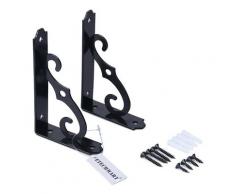 4 PCS Équerre pour Étagere Murale en Fer Supports d'Étagère Triangulaires 90 Degrés Équerre de