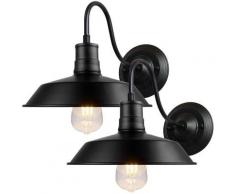 2x Applique Murale Industrielle Rustique Interieur Cage Ø27cm Lampe Suspension Vintage Luminaire