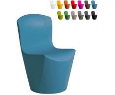 Chaise design moderne Slide Zoe pour bar restaurant cuisine et jardin | Bleu