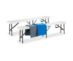 Banc Brasserie Set 2x Garniture Foire Pliant Fonction Valise Entretien Facile Plastique HLP