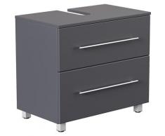 Meuble sous vasque 70 cm avec pieds anthracite aspect satiné - anthracite satiné