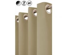 Rideau Occultant Thermique Phonique 135 x 260 cm à Oeillets Uni Taupe - Brun
