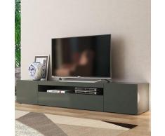 Ahd Amazing Home Design - Meuble TV design avec portes tiroirs à rabat 200cm Daiquiri Anthracite L