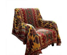 Grande Plaid Couverture Coton Tricoté Jacquard Bohême Douce Lavable Pour Canapé Fauteuil Chambre
