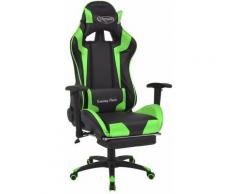 Fauteuil chaise chaise de bureau inclinable avec repose-pied vert - Vert