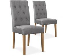 Lot de 2 chaises Cecil Tissu Gris - Gris
