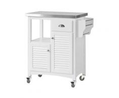 Desserte sur roulettes Meuble chariot de cuisine de service roulant Armoire de rangement Plan de