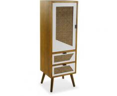 Versa Martine Commode pour Rangement, Chiffonnier, 121,5x40x35cm - Marron et Blanc