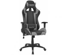 Fauteuil chaise chaise de bureau inclinable cuir artificiel gris - Gris