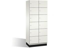CP Armoire à casiers CAMBIO avec portes en acier - 12 casiers, largeur 800 mm - corps blanc