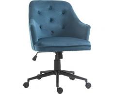 Vinsetto Chaise de bureau ergonomique hauteur réglable pivotante revêtement velours grand confort