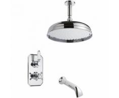 Hudson Reed - Kit de Douche Thermostatique à Encastrer avec Pommeau Mural Ø30CM et Bec Verseur