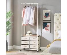 Portemanteau, Vestiaire, Meuble d’entrée avec étagère à chaussures à 6 tiroirs , stable, armature