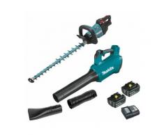 Pack Makita Jardin 18V spécial haies: taille-haie 60cm DUH602 + souffleur DUB184 + 2 batteries 5Ah