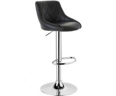 Woltu - Tabouret de Bar en Cuir Artificiel avec Dossier.Tabouret Ajustables en