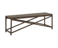 Banc de jardin 120 cm Résine tressée Marron