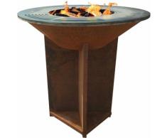 Pur Line - Grand barbecue en acier corten avec plaque et grille en acier