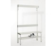 Banc pour vestiaire en inox, pour les douches et l'extérieur - h x p 1600 x 335 mm - L 1015 mm,