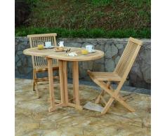 Teck'attitude - Table pliante ovale en teck Ecograde Manoï 120 x 60 cm pour balcon - Naturel