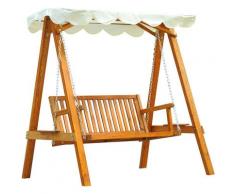 Balancelle balancoire hamac banc fauteuil de jardin bois de pin 2 places charge max. 300kg