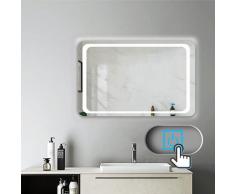 Miroir salle de bain 90x65cm anti-buée Mural Lumière Illumination avec éclairage LED