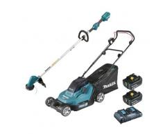Pack Makita Jardin: tondeuse 36V DLM432 + débroussailleuse 18V DUR192L + 2 batt 5Ah