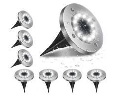 Lumière Solaire Extérieur, 8pack 12LED Luminaire Jardin Au Sol Eclairage 4W Etanche IP65 Lampe