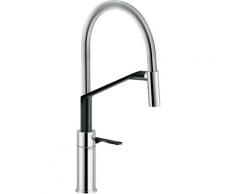Mitigeur d'évier de cuisine avec douche réglable Nobili Heron HR125300CB | Chrome - noir