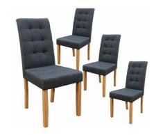 BOSTON - Lot de 4 Chaises Gris Anthracite Capitonnées - Anthracite