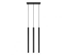 Suspension 3 flammes en métal suspension suspension design salle à manger 3 flammes noir, en acier,