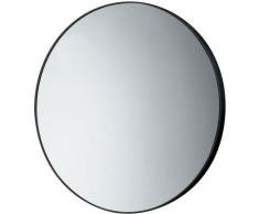 Miroir De Salle De Bain Arrondi 60Cm Avec Corniche En Résine Thermoplastique Noire