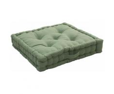 Coussin de Sol 50 x 50 x 10 cm LOLA 100% coton - VERT ARGILE