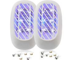 Moustique Tueur Lampe Lot de 2,UV Lampe Anti-Moustique,Tueur d'Insectes Electrique,Destructeur de