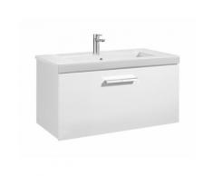Meuble Unik PRISMA 800 - 1 tiroir + lavabo - Blanc brillant
