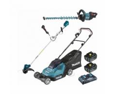 Pack Makita Jardin: tondeuse 36V 43cm DLM432 + coupe herbes 30cm DUR187U + taille haie 60cm DUH602