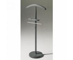 Valet de Nuit simple Cendre en hêtre massif avec plateau porte objets sur socle circulaire, 44 x 30
