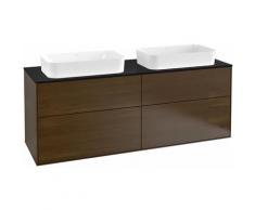 Villeroy und Boch Finion Meuble sous-lavabo F31200, 1600x603x501mm, plaque de recouvrement Noir