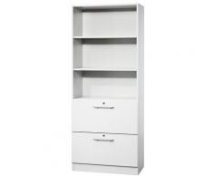 FINO Rayonnage mixte - 2 tablettes et 2 tiroirs pour dossiers suspendus - blanc | 7300/W/W/SG