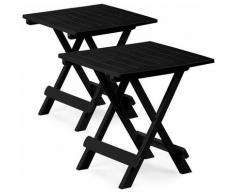 Deuba - Table en plastique jardin terrasse balcon Adige – 45 cm x 43 cm x 50 cm - Vert ou Blanc 2x