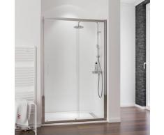 Porte de douche coulissante, verre 6 mm, profilé aspect chromé, Impériale, Schulte, 120 x 185 cm